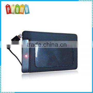 Wholesale Portable Leather wallet 2200mAh Wireless phone charger