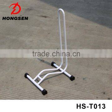 White Bicycle Bike Garage Floor Display Rack Cycle Repair Stand Parking Rack photo-4