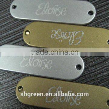 Gold/siliver color brand name metal tag/plate for bags