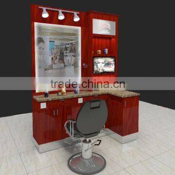 magnificent barber kiosk wooden hair bar counter