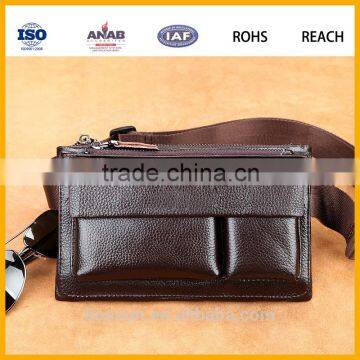 Fashion Design Genuine Leather Man Waist Bag Messenger Bag