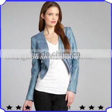 Guangzhou Factory price Wholesale double zip short jacket,women coats autumn 2016