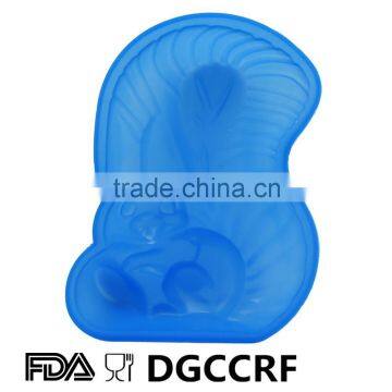 Lovely animal squirrel silicone cake mould with food grade