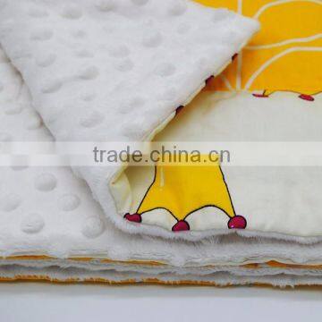 Colors can be mixed durable color blocking fitted minky dot baby quilt