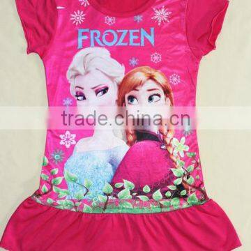 kids red summer bubble skirt frozen Anna princess children lovely TUTU dress!!