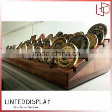 OEM Solid Wood Material Made Unique Design Coin Display Stand