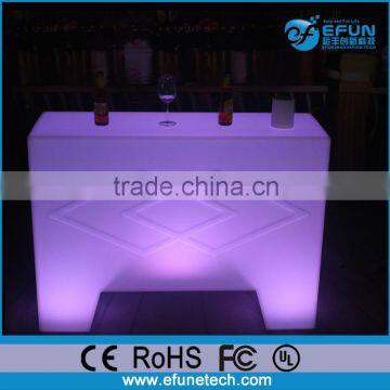 2017 new design wireless rechargeable outdoor illuminated portable led bar counter