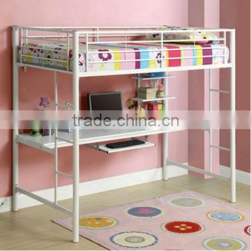 White loft bed,bunk bed,metal bed