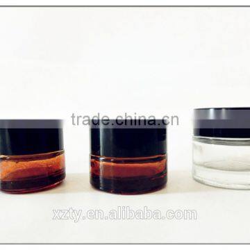 5ml 10ml cosmetic mini straight round spray amber color glass Skin Care Cream empty jar with lid