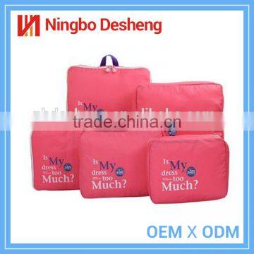 5 Piece Large letters women travel cosmetic bag set