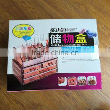 Wholesale Household 2pcs Clear Cosmetic Acrylic Makeup Organizer With 8 Grids 16 Darwers for Store Jewelry Cosmetic