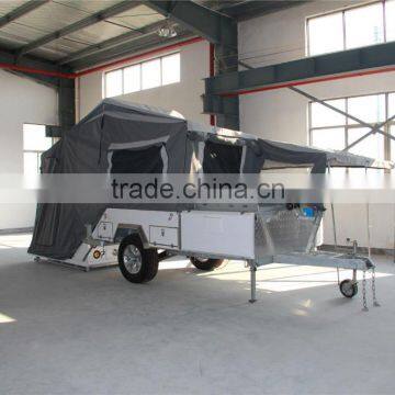High Quality 7x6ft Australia Off-Road Hard Floor Rear Folding Camper Trailer With Tent And Bed photo-3