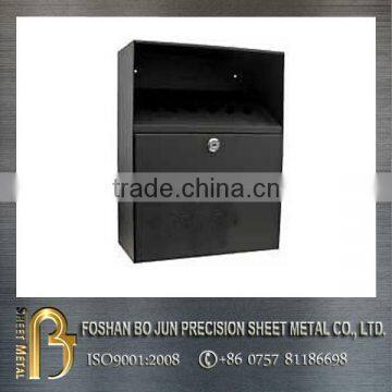 Custom modern black hooded metal letter box