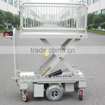 Powered High Lift Hand Truck Drived by One Cylinder Scissor &Wire Fence