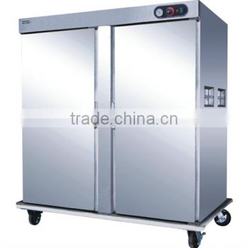 Hot sell Double doors mobile food warmer cart / electric heated food cart / food warmer cabinet