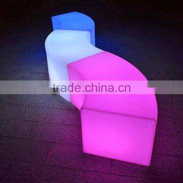 Multi Color LED Light up Luminous Bench Sofa Chaise Stoel and Table Desk photo-3