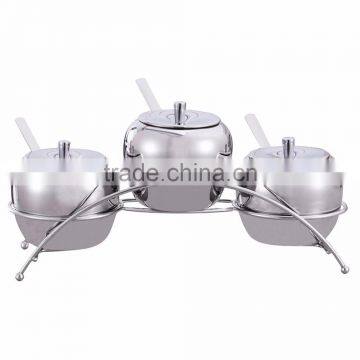 3 Pieces Stainless Steel Spice Jars Set With Rack photo-2
