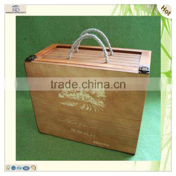 Decorative Six Bottle Pack Wood Beer Wine Gift Box photo-2