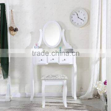 2016 Hot Sale Antique Dressing Table With Mirrors & Stool photo-2