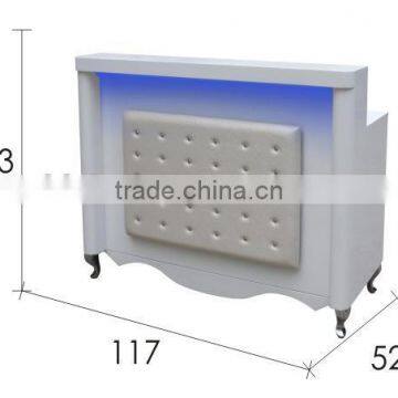 Pain Nail Salon Reception Desk Painted Finished Acetone Proof Office Table Design Receptionist Table TKN-C57B photo-2