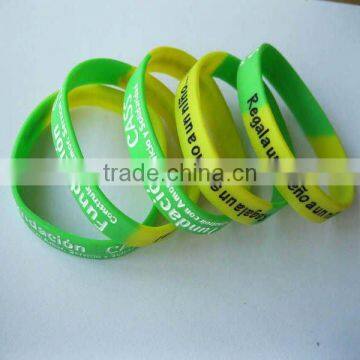 2 Section Color of Silicone Wristband