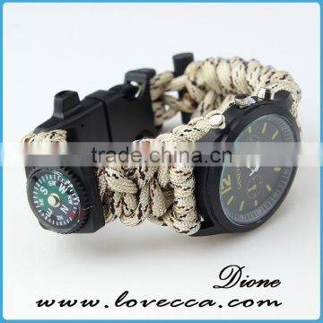 550 Paracord Survival Bracelet With Compass/thermometer /firestarter Buckle/whistle/Blade photo-6