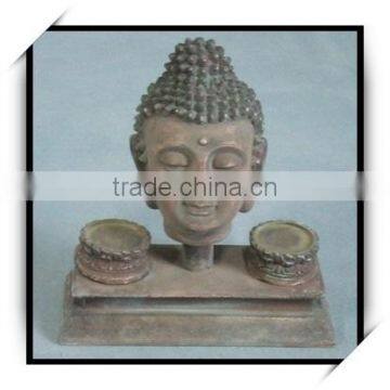 8-inch tall polyresin buddha candle holder