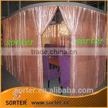Decorative Pink Metal Sequin Cloth Wedding Backdrops photo-4