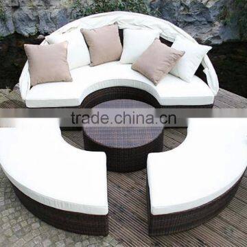 royal outdoor rattan furniture sunbed with canopy