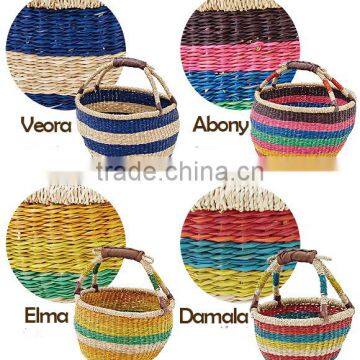 Colorful Seagrass Bolga Basket photo-4