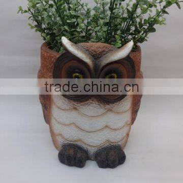 Popular Modern Craft Polyresin Owls Flowerpot Finely Artistic Design Unique Fancy Garden Decoration photo-2