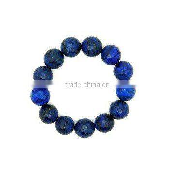 14mm faceted round lapis lazuli bracelet