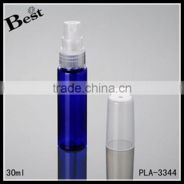 wholesale good market 2017 hot new productsblue cosmetic toner perfume 30ml biodegradable plastic spray bottle