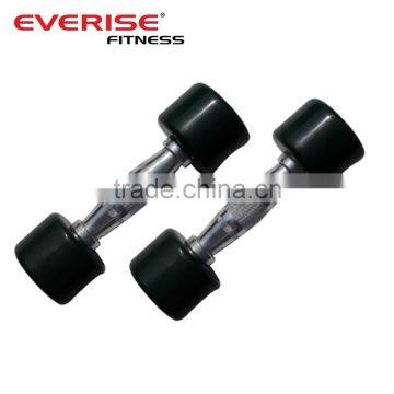 Fitness Black Rubber Coated Dumbbell- Improve Muscle Tone and Core Strength