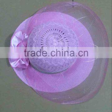 Cheap Lace Hollow Summer Lady Straw Hat for Weddings photo-4
