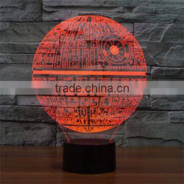 3D Death Star LED Night 7 Color Change Touch Switch Table Desk Lamp Light photo-6