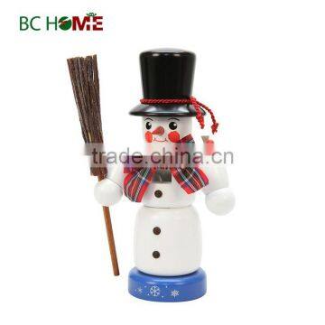 exquisitely crafted snow man wooden Nutcracker with besom