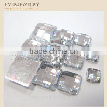 Black Acrylic Rhinestone,Black Square Acrylic Rhinestone, Flat Back Acrylic Stone photo-6