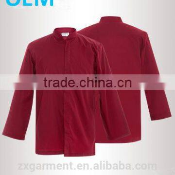 OEM Fashion Designer Poly Cotton Red Hotel Men Jacket Chef Uniform photo-4