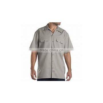 Solid Color Worker Uniform Front Pocket Workwear Man Work Shirts photo-6