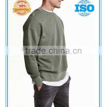 Men's washed sweatshirt cut&sew sweater