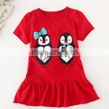 Pretty cute red colour Girls clothing cartoon printer t shirts