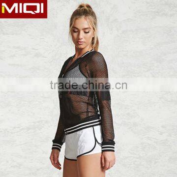 2017 New Design Women Fashion Jacket With Mesh Design Yoga Jacket for Gym Wear Sports Jacket photo-2