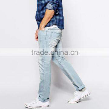Great Quality Blank Ice Blue Jeans Wholesale From HOYUGO photo-4