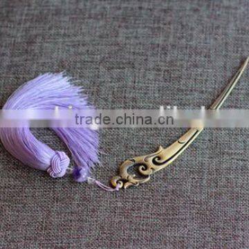 Chinese classical tassel metal bookmark high end creative bookmark for students gifts