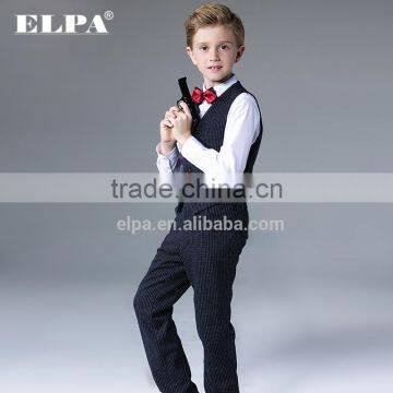 ELPA Fancy Kids Clothes Boys Tailor Made Dark Blue Striped Knitted Wholesale 3 Piece Kids Suits photo-2