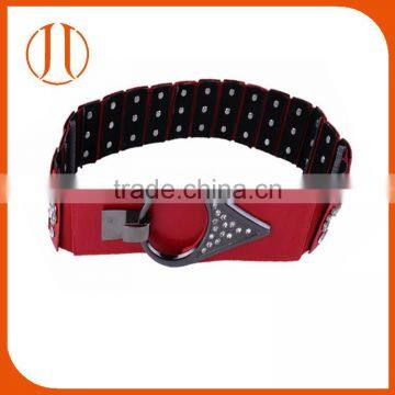 Lastest Black Red Women Ring Metal Clasp Elastic Belt