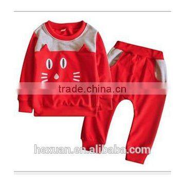 In Stock 2014 Autumn New Long Sleeve Baby Boys Clothes Fashion Velvet Children Clothing Girl 2 Pcs Sets photo-3