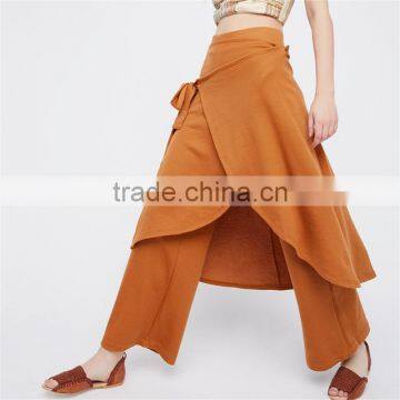 High Rise Fit Cotton Blend Skirt Styling Womens Camel Trousers photo-6