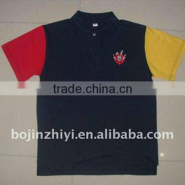 contrast color Custom made polo t-shirt